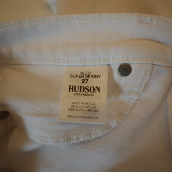 Hudson White Nico Jeans Skinny Denim Size 27 New Tags - Picture 10 of 10